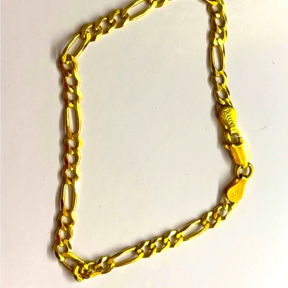 925 Sterling Silver Elegant Gold Chain Bracelet - Picture 1 of 4